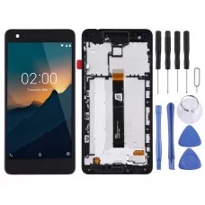 LCD-Bildschirm und Digitizer Vollversammlung mit Rahmen für Nokia 2.1 (Schwarz)